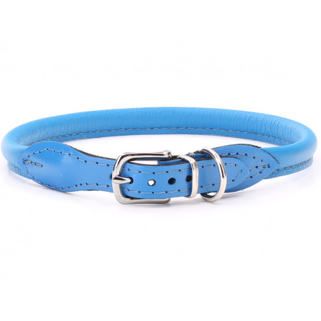 Rolled Leather Dog Collar for shaggy dogs