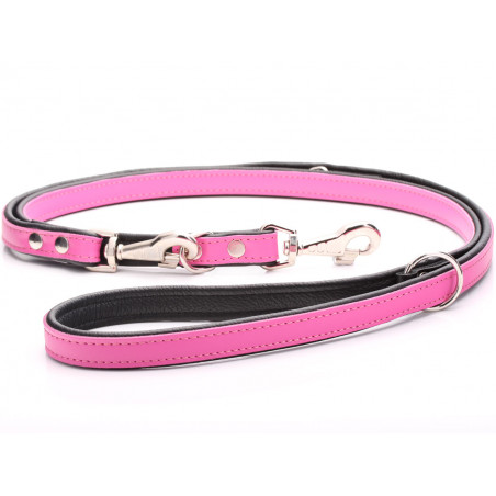 Handmade Adjustable Pink Leather Dog Training Lead / Leash - optional ...