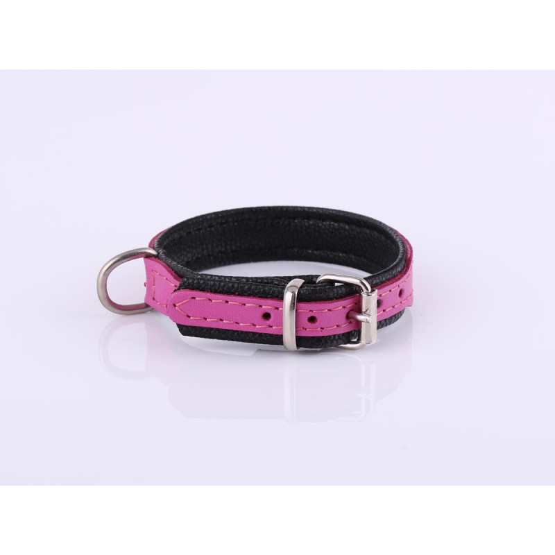 Personalised Pink Leather Dog Collar with Soft Padding