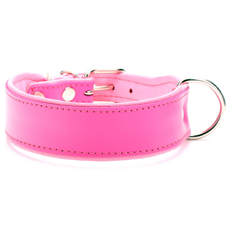 Cute Pink Dog Collar with Baby Pink Lining for Girl Dogs