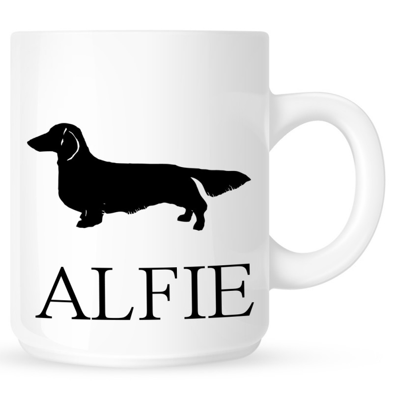 Personalised Long Haired Dachshund Coffe Mug