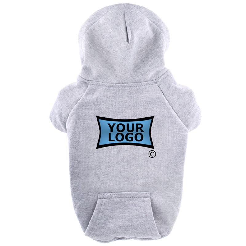 Grey Personalised Hooded Dog Sweatshirt with Logo