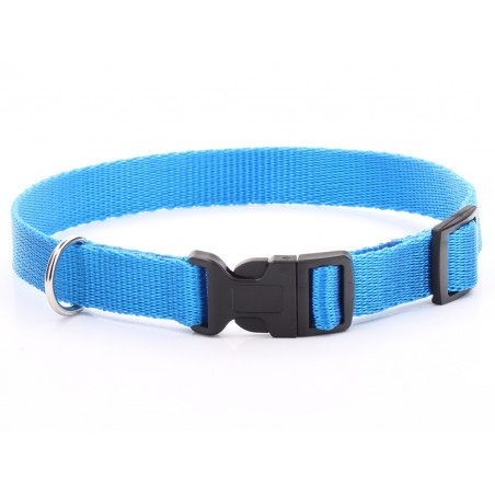 Adjustable Blue Dog Collar Nylon Webbing