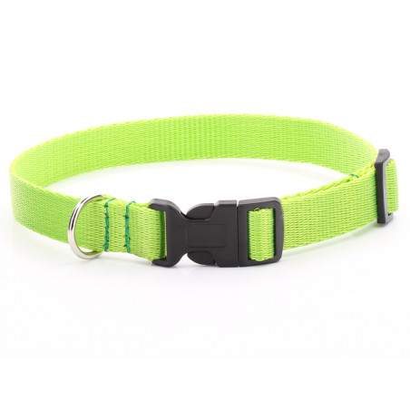 Adjustable Lime Green Fabric Dog Collar