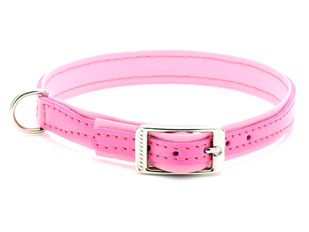 Cute Pink Dog Collar with Baby Pink Lining for Girl Dogs