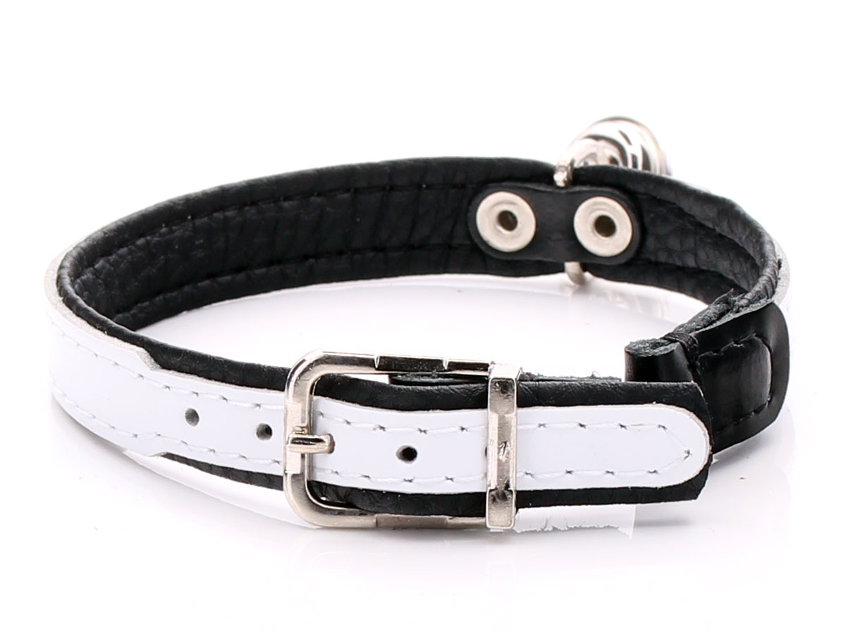 Personalised White Leather Cat Collar